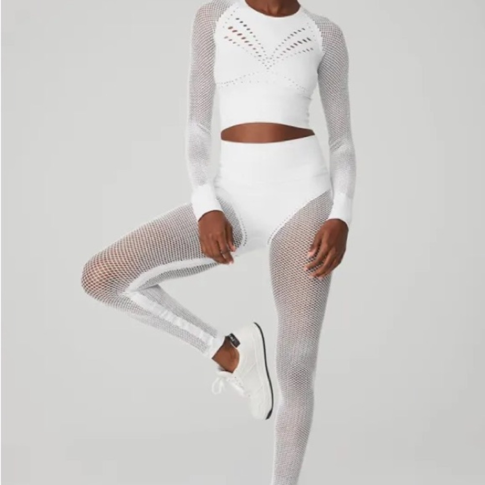 ALO Yoga | Seamless High Waist 7/8 Limitless Open Air Legging - White